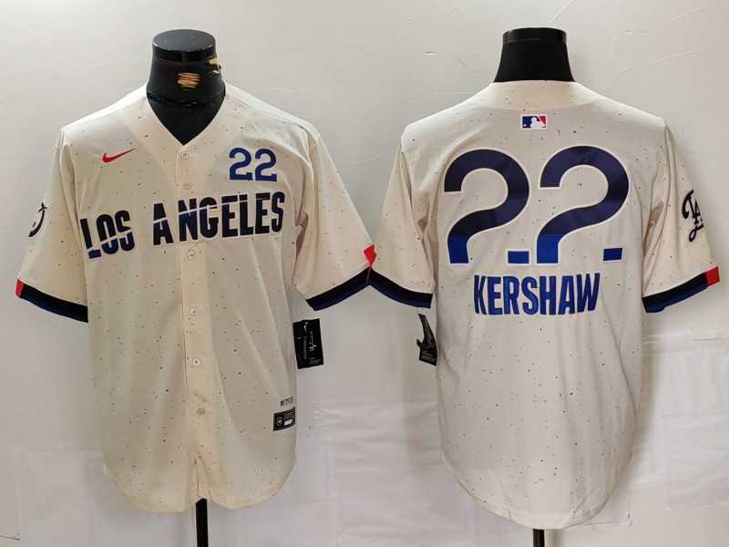 Men%27s Los Angeles Dodgers #22 Clayton Kershaw Cream 2024 City Connect Limited Jersey->los angeles dodgers->MLB Jersey